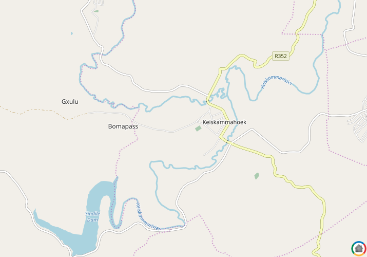 Map location of Keiskammahoek